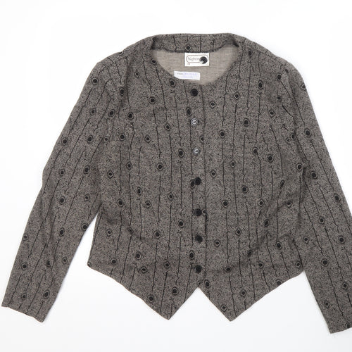 Nightingale Women's Grey Geometric Cardigan Size 14