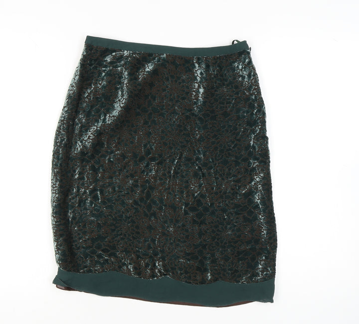 Nougat London Women's Green Pencil Skirt, Floral, Autumn/Winter