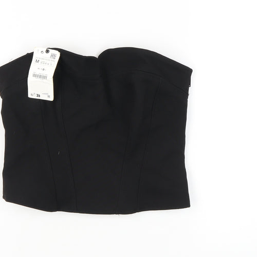 Zara Women's Black M Basic Blouse with Zip