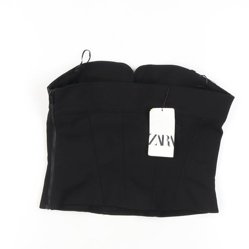 Zara Women's Black M Basic Blouse with Zip