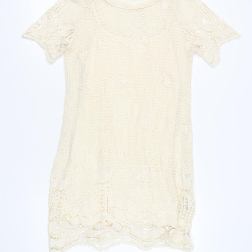 Bellfield Women's Ivory Crochet Shift Dress S/M