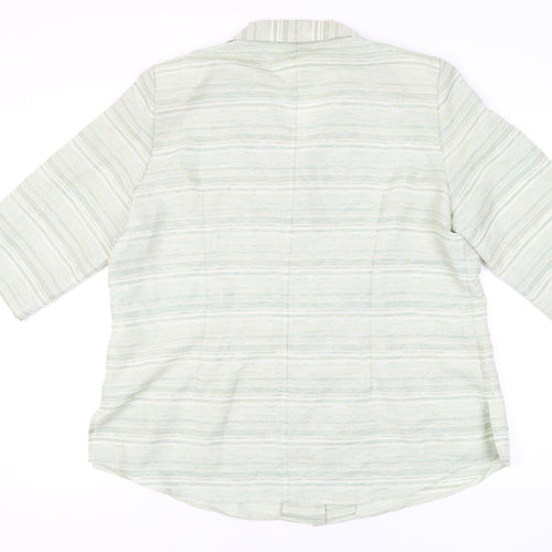 Jacques Vert Women's Green Button-Up Shirt Size 22