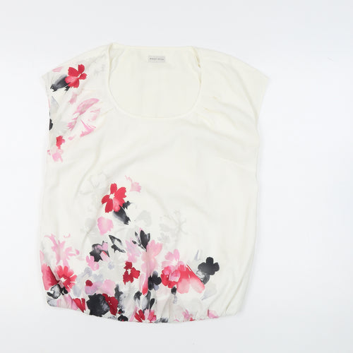 Minuet Petite Women’s Ivory Floral Blouse - Size 12