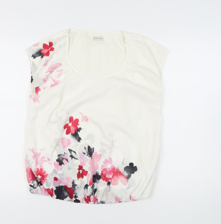 Minuet Petite Women’s Ivory Floral Blouse - Size 12