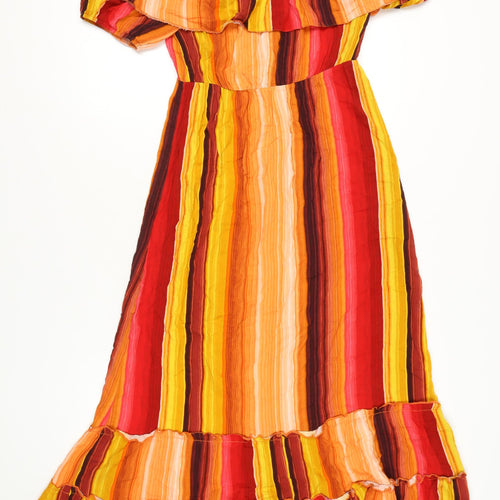 Roman Women's Multicoloured Off Shoulder Midi Dress