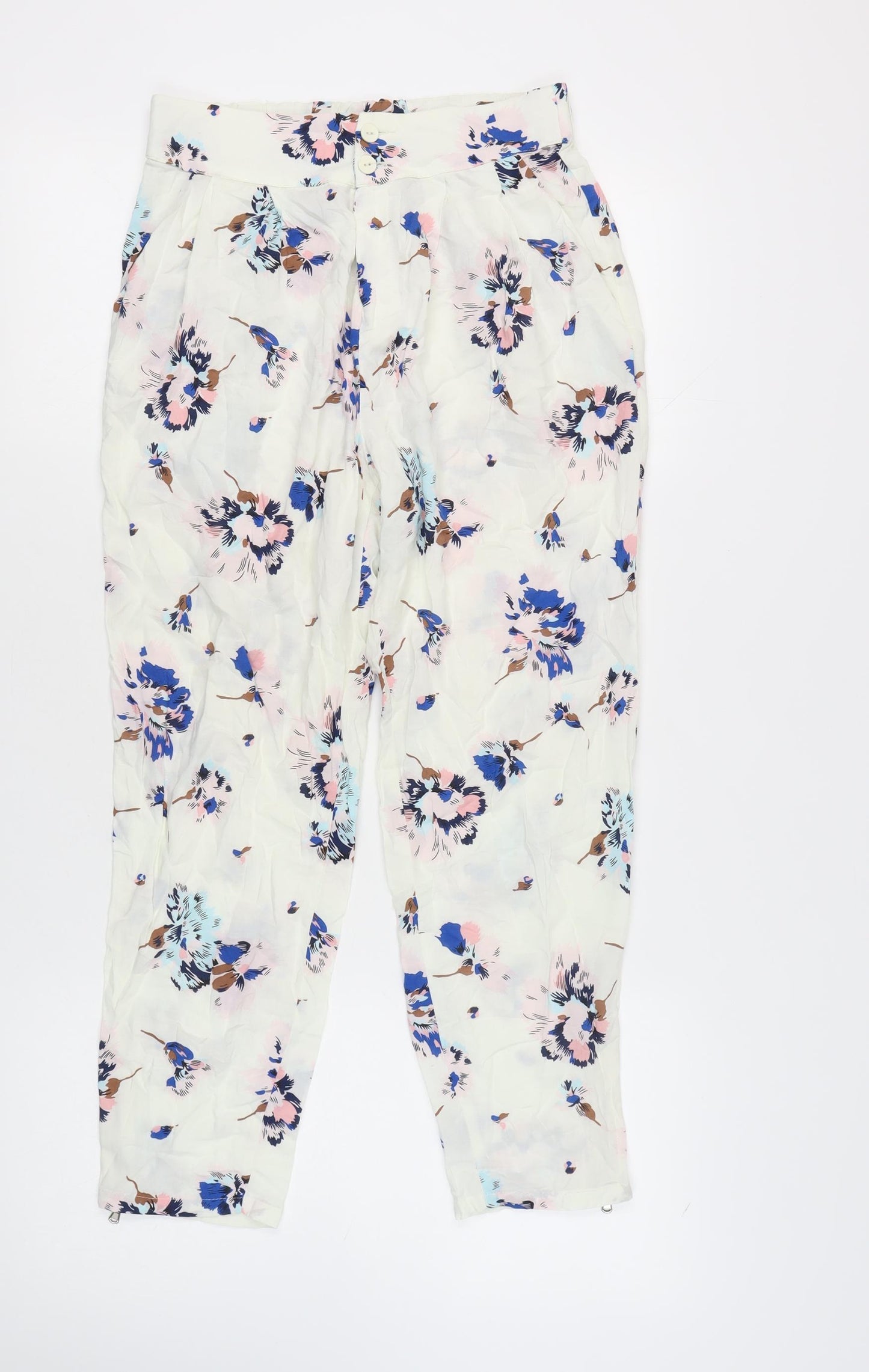 Zara Women's Multicoloured Floral Cropped Trousers