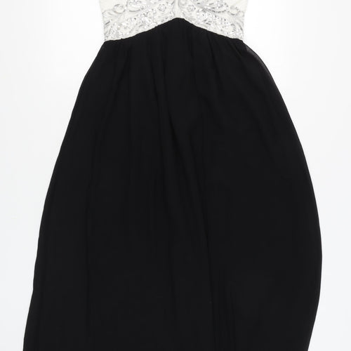 Quiz Women's Long Black and White A-Line Dress 12