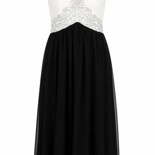 Quiz Women's Long Black and White A-Line Dress 12