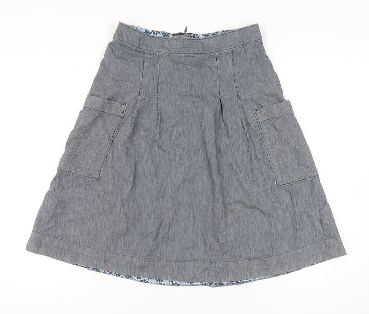 White Stuff Women's Blue Cargo Skirt Size 8 with Pockets