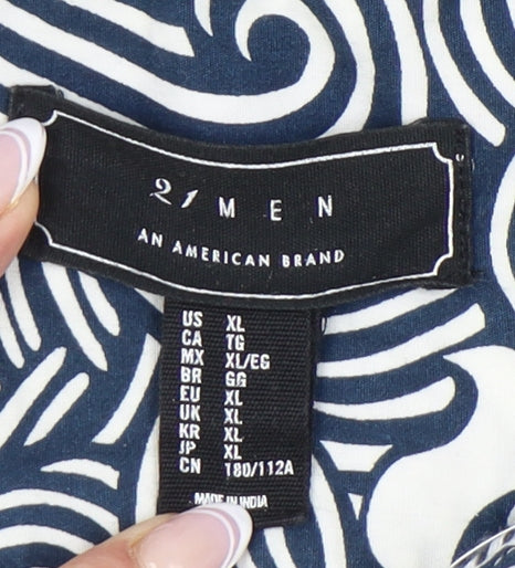 21 Men XL Blue Graphic Print Short Sleeve Shirt