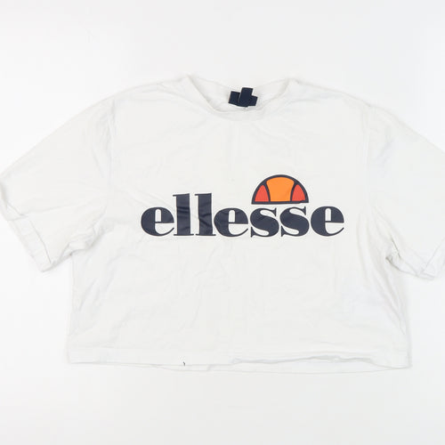 Ellesse Women's White T-Shirt, Size 10, Perfect for Summer
