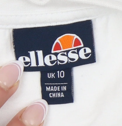 Ellesse Women's White T-Shirt, Size 10, Perfect for Summer