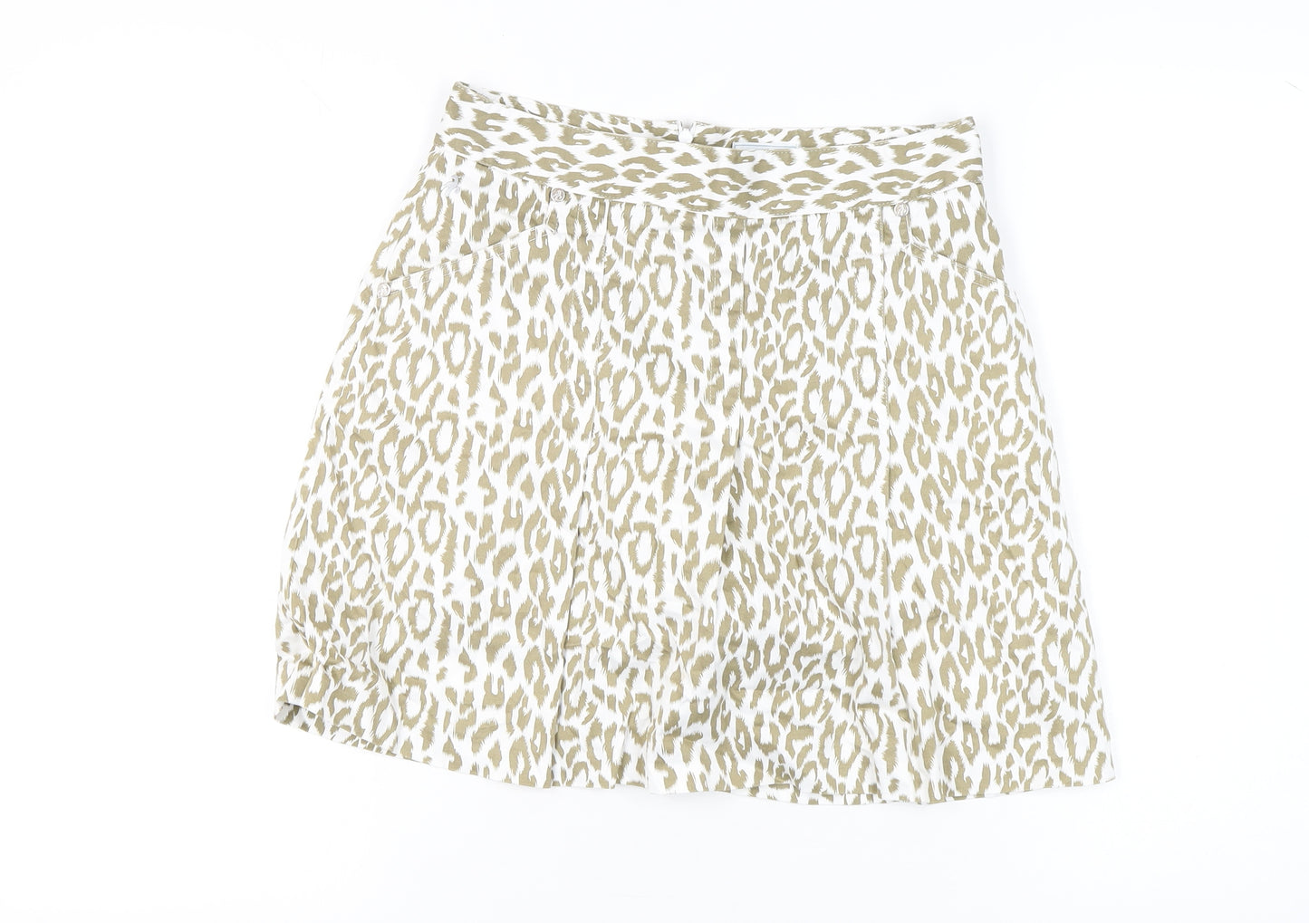 Green Lamb Women's Beige Animal Print Skater Skirt Size 10