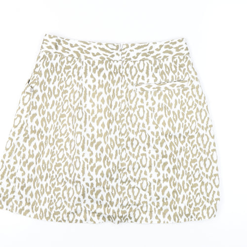 Green Lamb Women's Beige Animal Print Skater Skirt Size 10