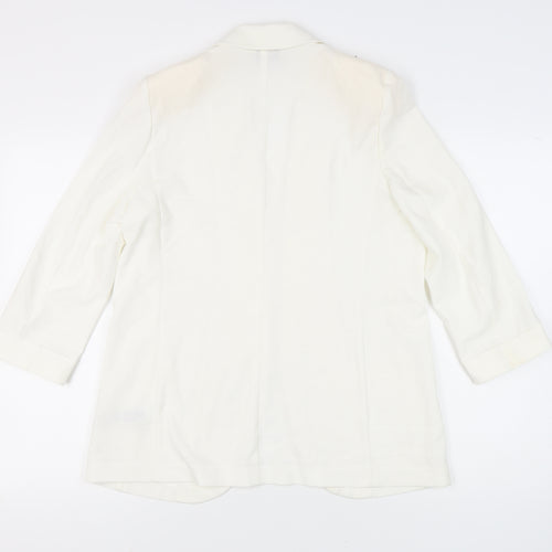 Marks & Spencer Women's White Blazer - Size 12
