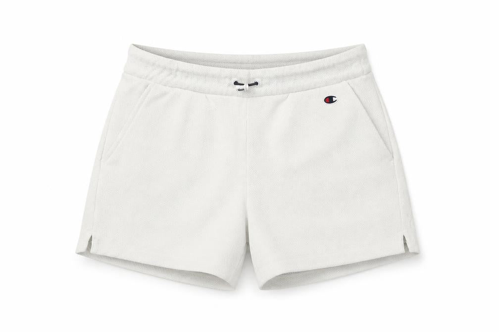 Front view of Champion Women's White Athletic Shorts XL