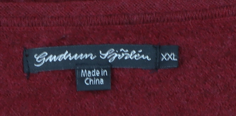 Gudrun Sjoden Women's Red Wool Dress, 2XL, Elegant & Cozy