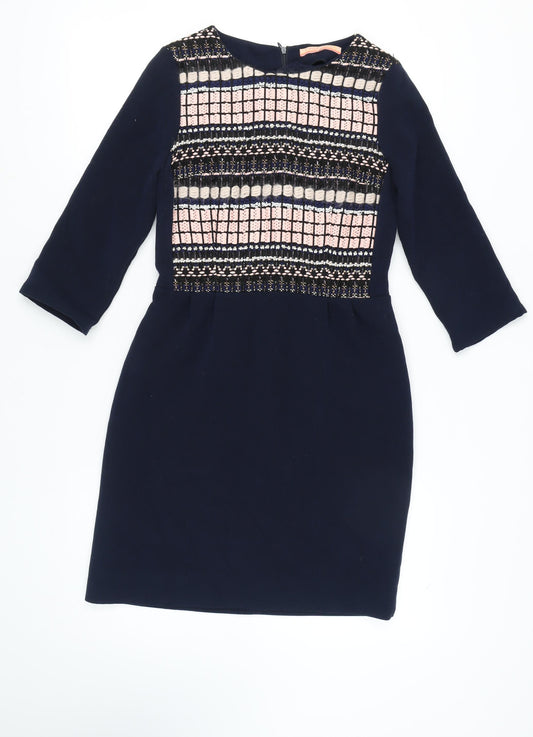 VILAGALLO Women's Blue Sheath Dress Size 10