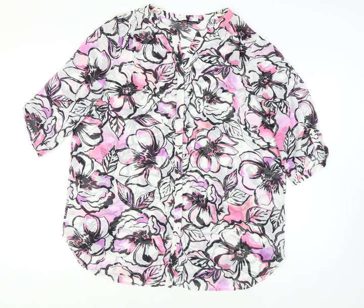 David Emanuel Women's Multicoloured Floral Blouse, Size 20