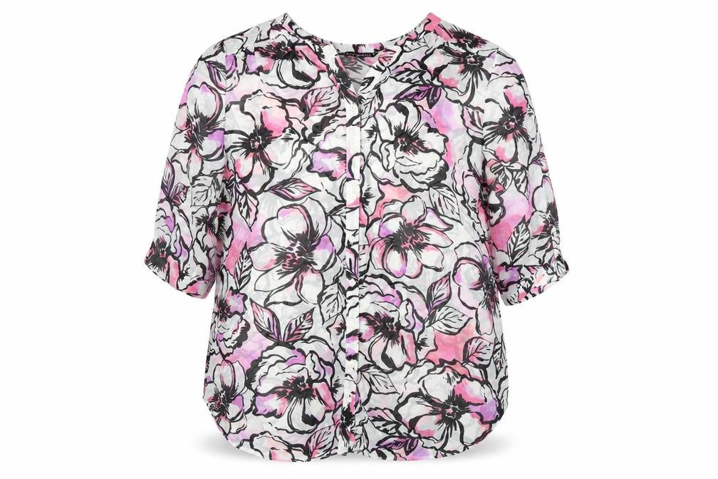 Front view of David Emanuel Women's Multicoloured Floral Blouse, size 20