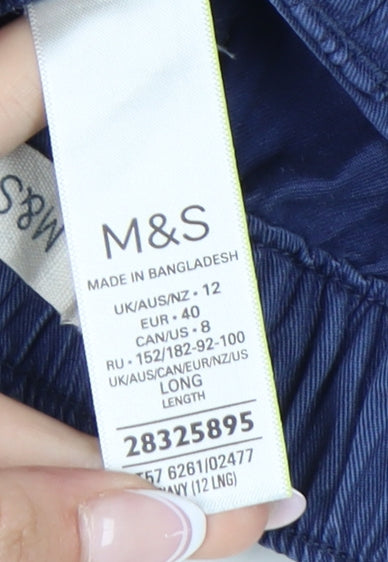 Marks and Spencer Women's Navy Cargo Trousers Size 12