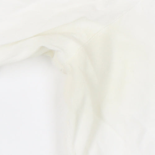 GAP Women's White Blouse, M - V-Neck Long Sleeve