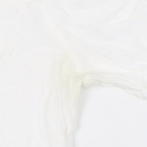 GAP Women's White Blouse, M - V-Neck Long Sleeve