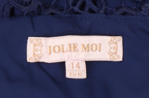 Jolie Moi Women's Blue A-Line Midi Dress, Size 14