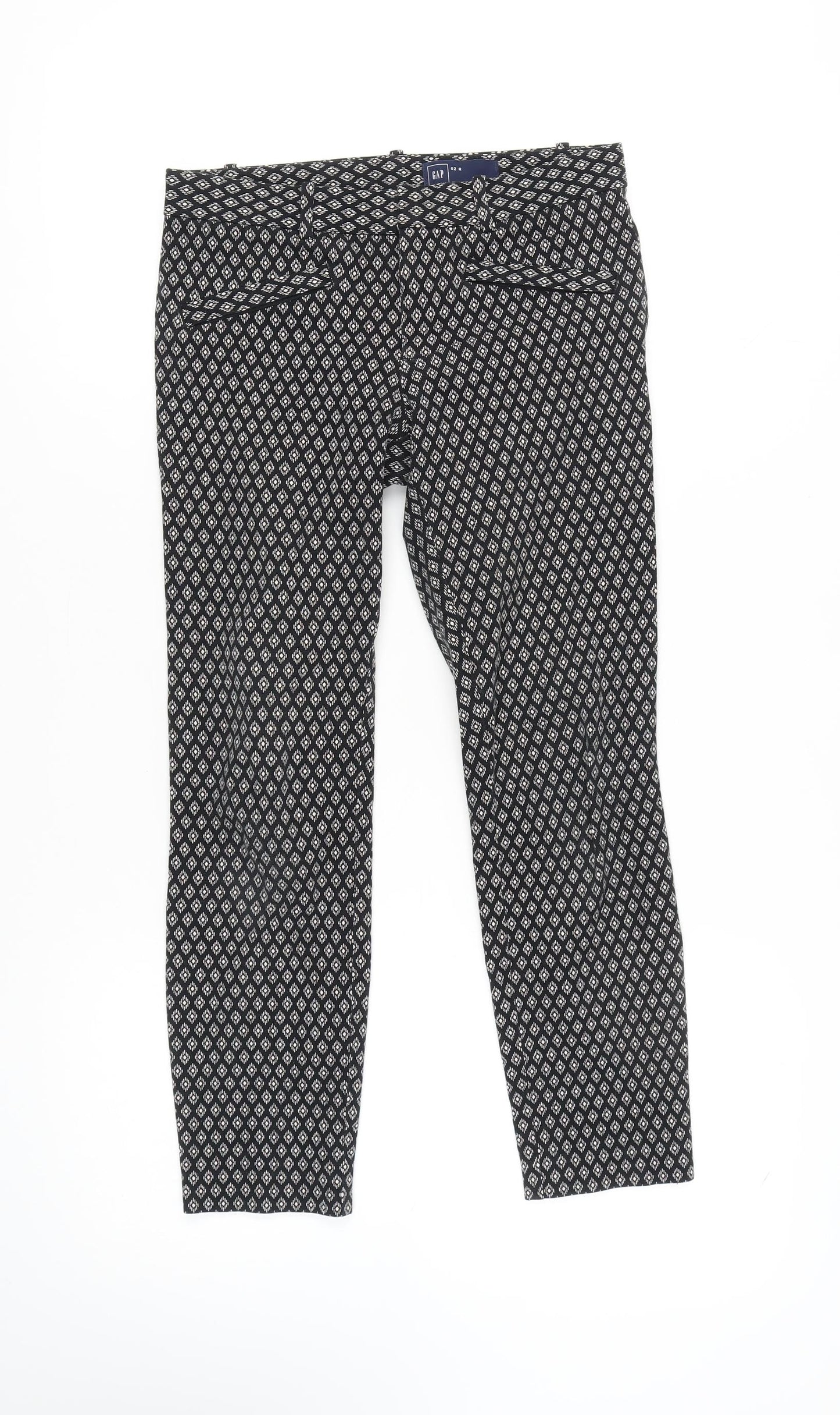 GAP Women's Black Geometric Trousers Size 2