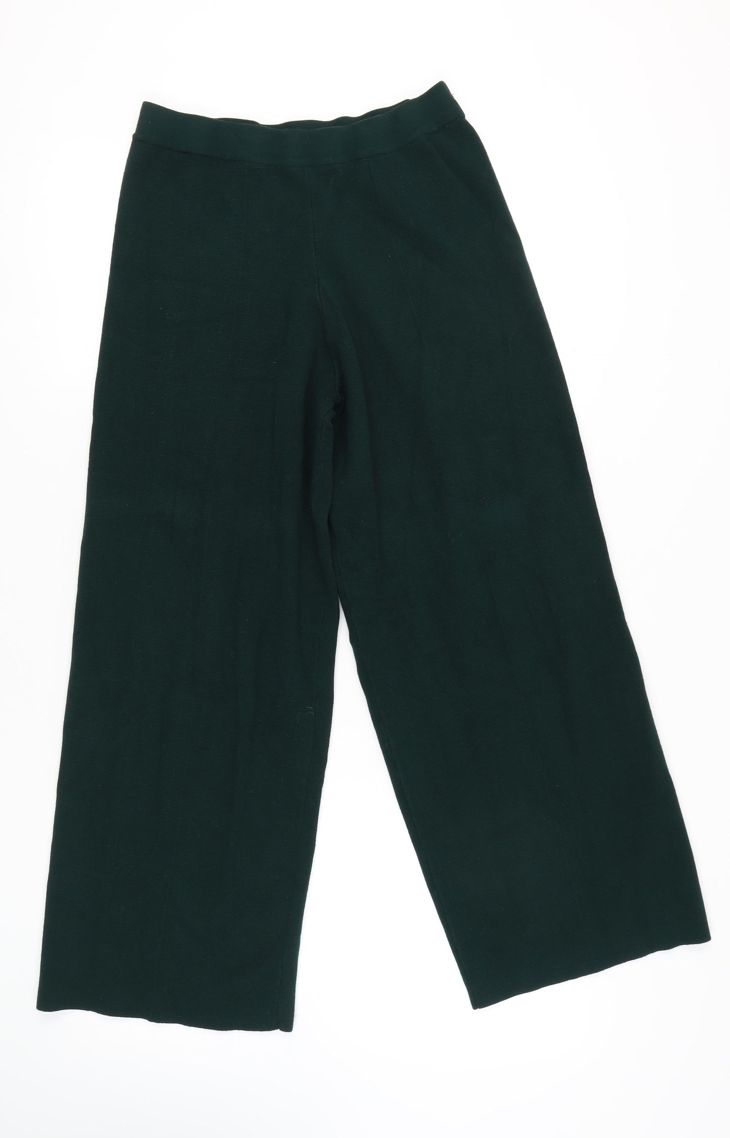 Zara Women's Green Wide-Leg Trousers Size L
