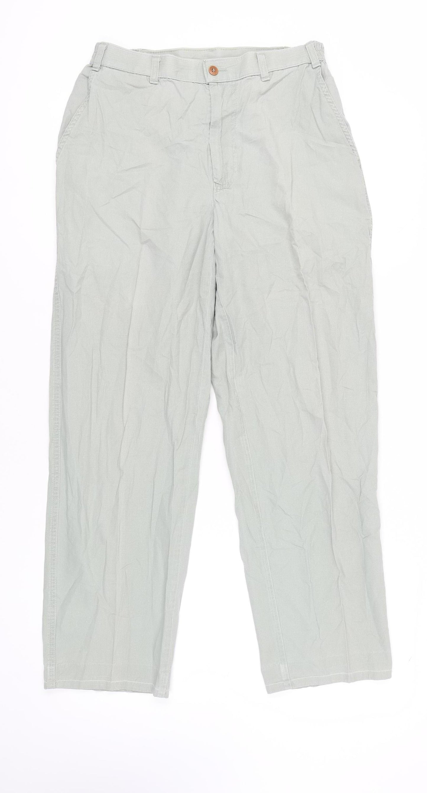 Marks and Spencer Women's Green Chino Trousers, Size 12