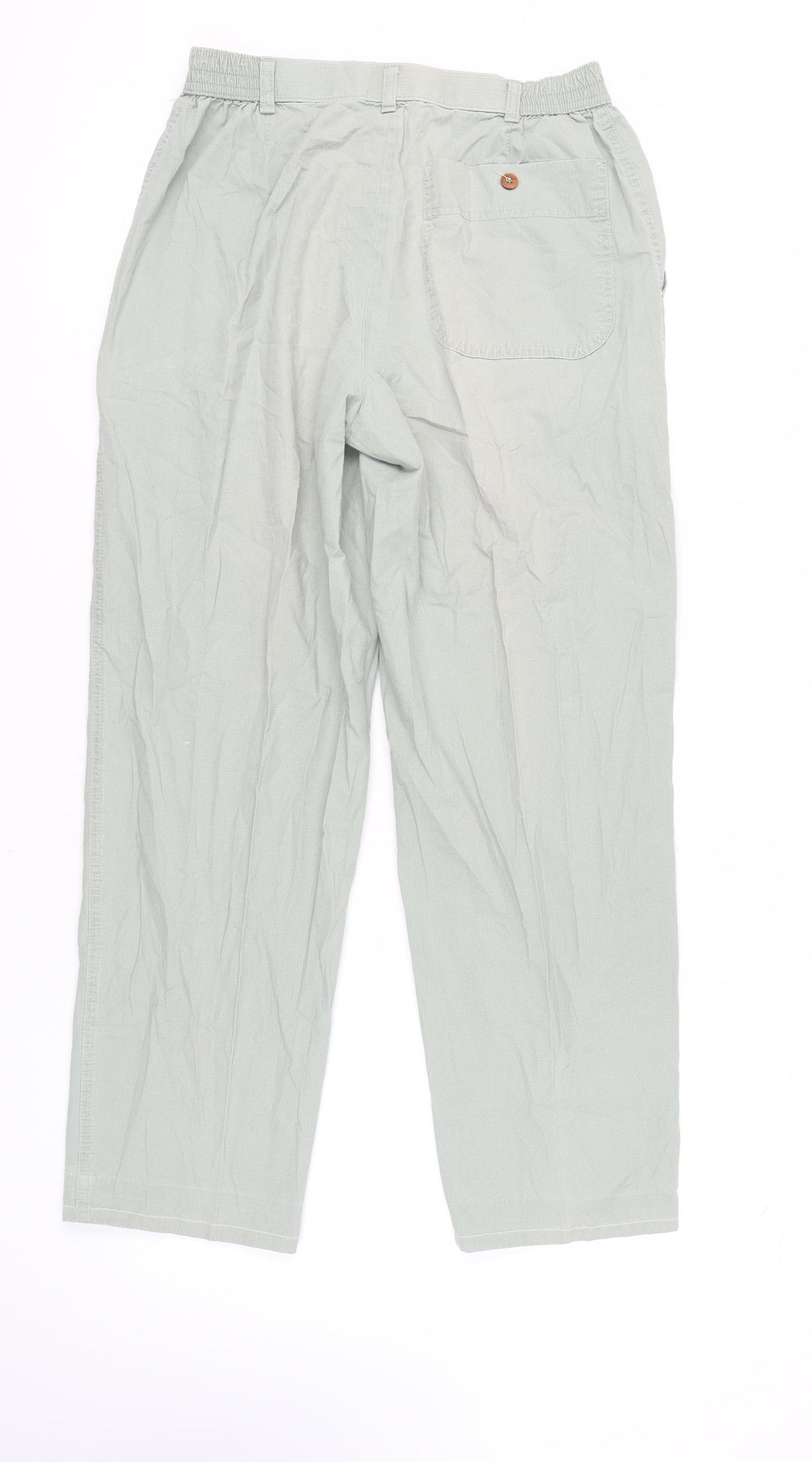 Marks and Spencer Women's Green Chino Trousers, Size 12