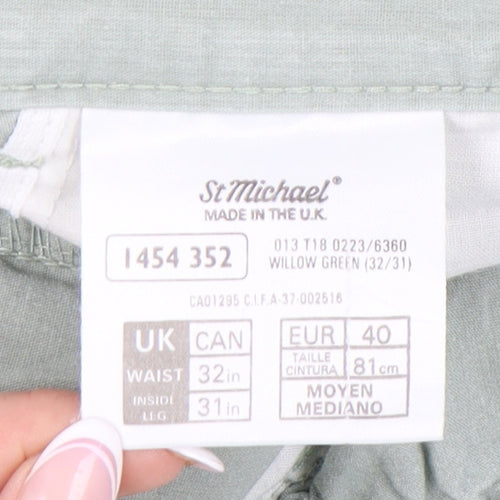 Marks and Spencer Women's Green Chino Trousers, Size 12