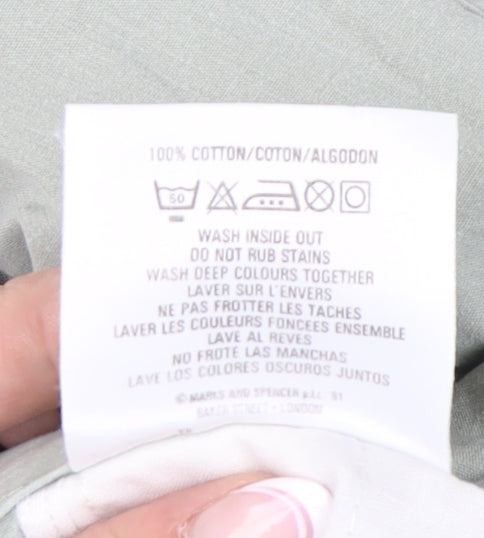 Marks and Spencer Women's Green Chino Trousers, Size 12