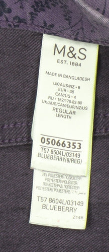 Marks and Spencer Womens Purple Floral Jeggings Size 8
