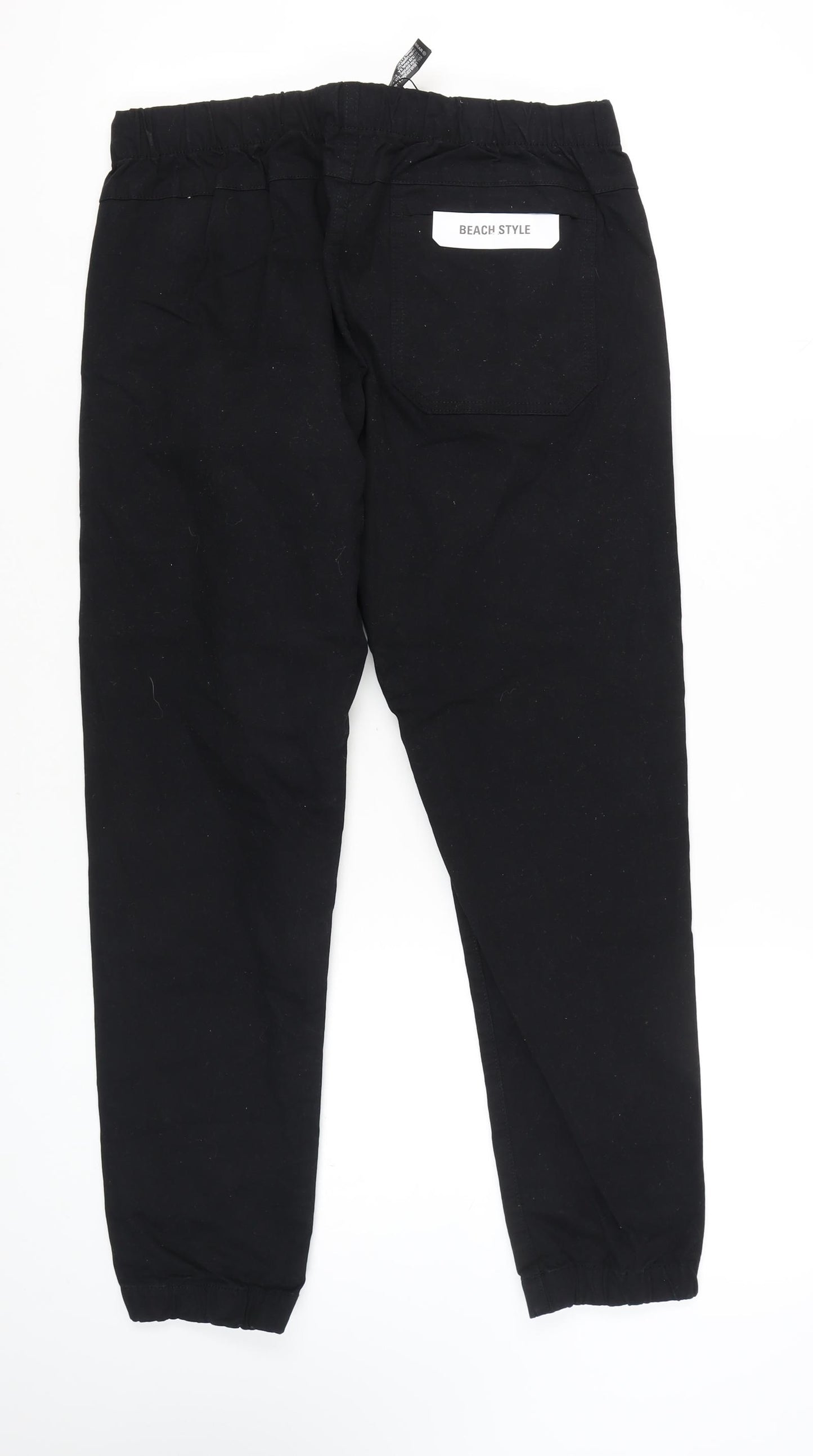 Pull & Bear Men's Black Joggers, M, Casual Elastic Waist