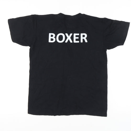 Gildan Boys Black T-Shirt L Casual Short Sleeve Logo Top