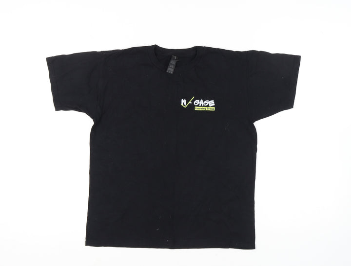 Gildan Boys Black XL Logo T-Shirt - Casual Crew Neck