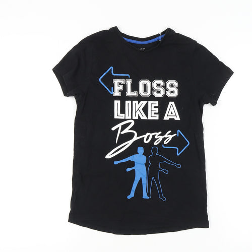 Primark Boys Black Graphic Print T-Shirt 10-11 Years
