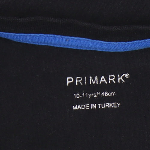 Primark Boys Black Graphic Print T-Shirt 10-11 Years