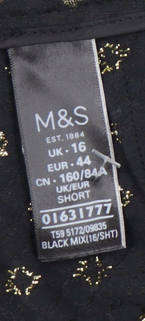 Marks and Spencer Women's Black Cropped Trousers Size 16