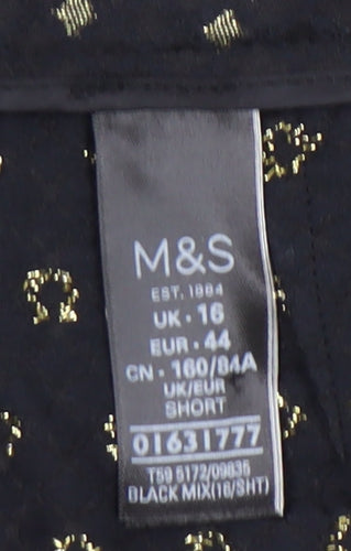 Marks and Spencer Women's Black Cropped Trousers Size 16