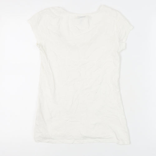 White Stuff Women’s White Cotton Scoop Neck T-Shirt Size 8