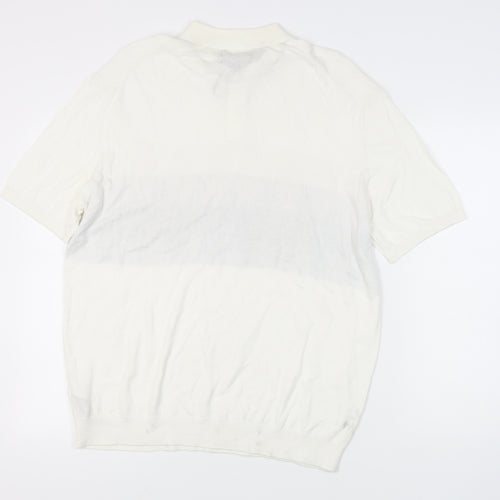 Marks and Spencer Men's Ivory Argyle Polo 2XL