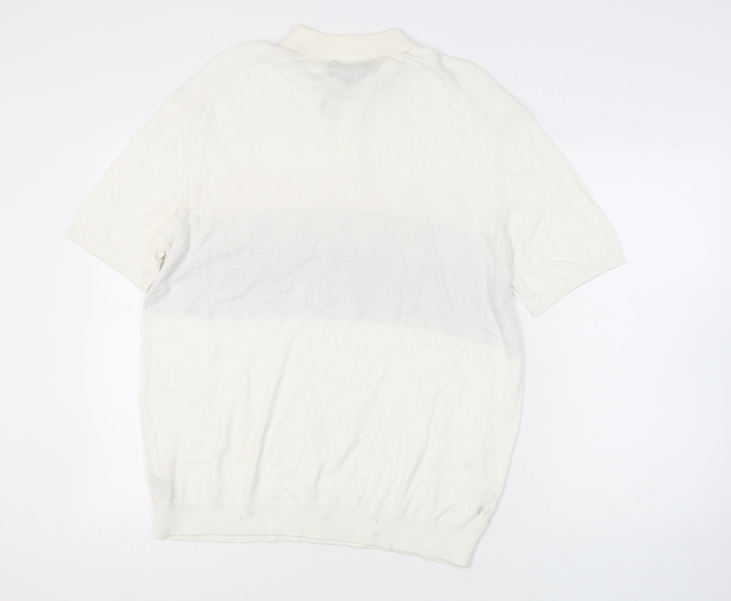 Marks and Spencer Men's Ivory Argyle Polo 2XL