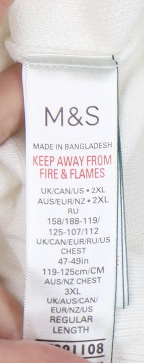 Marks and Spencer Men's Ivory Argyle Polo 2XL