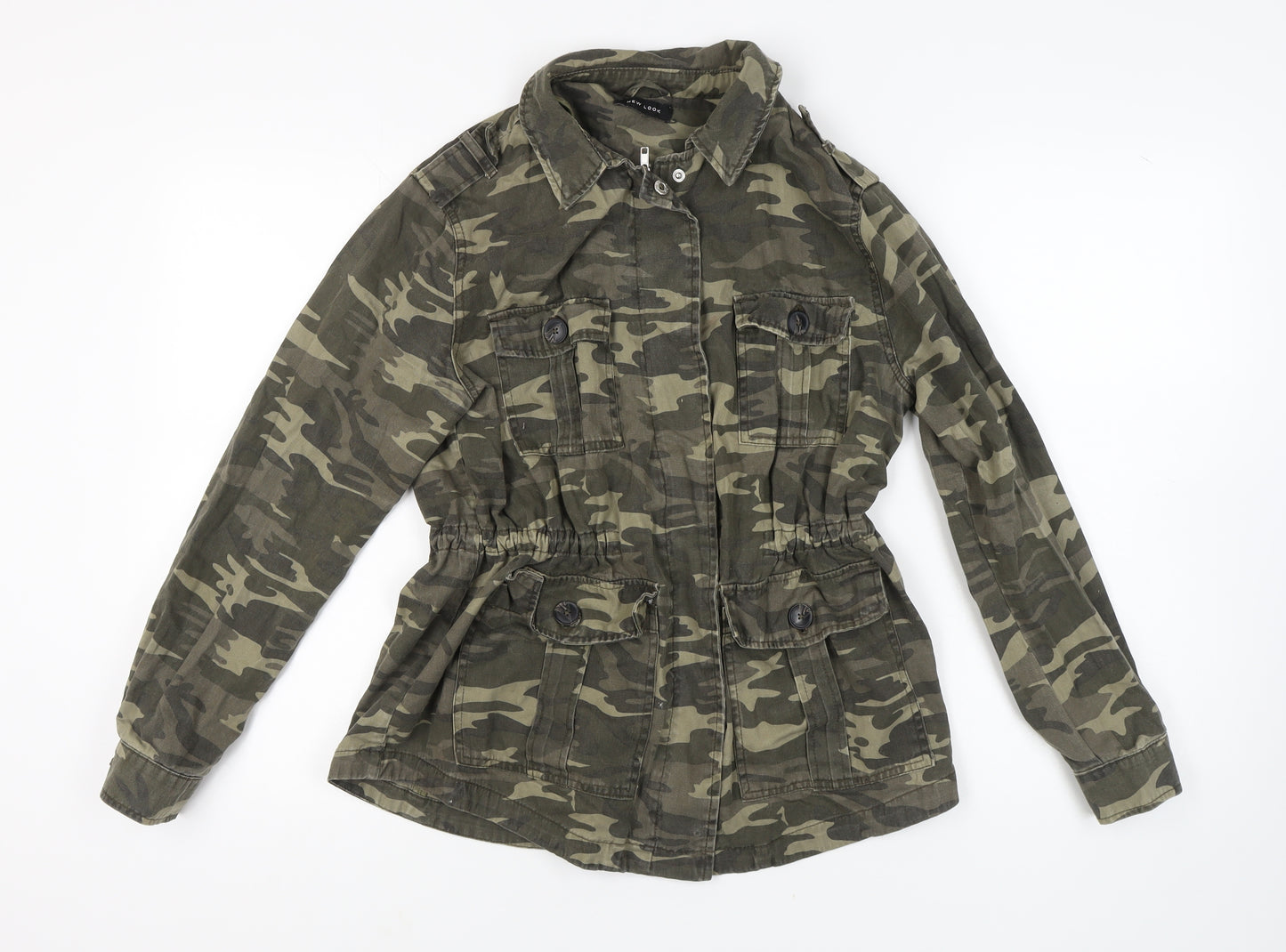 New Look Women's Green Military Jacket Size 14