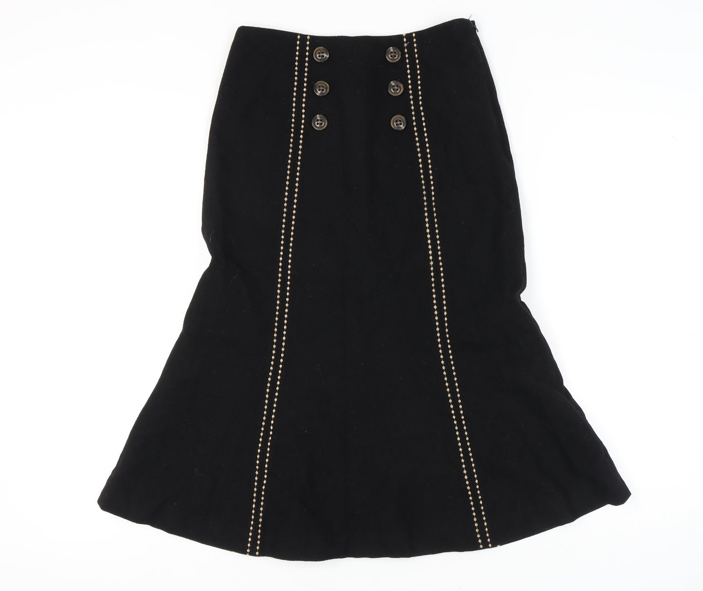 CC Women's Black Petite Skirt with Button Accents