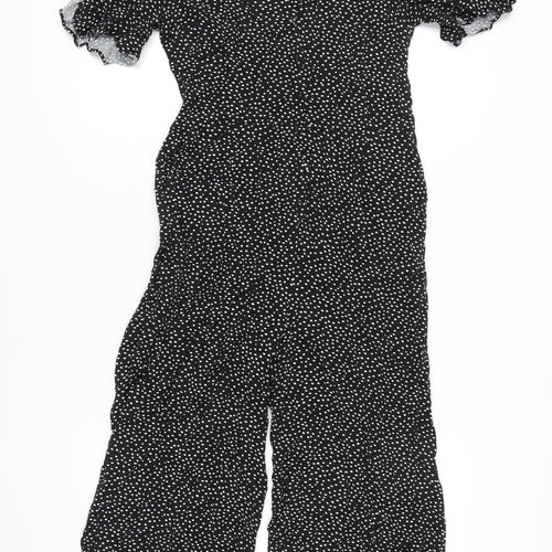 Oasis Women's Black Polka Dot Jumpsuit Size 10