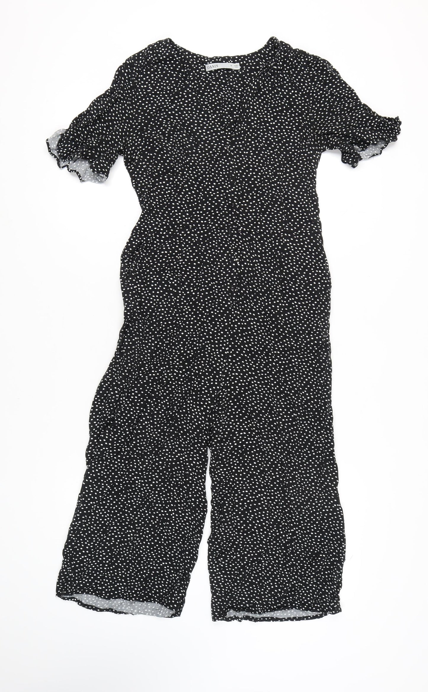 Oasis Women's Black Polka Dot Jumpsuit Size 10